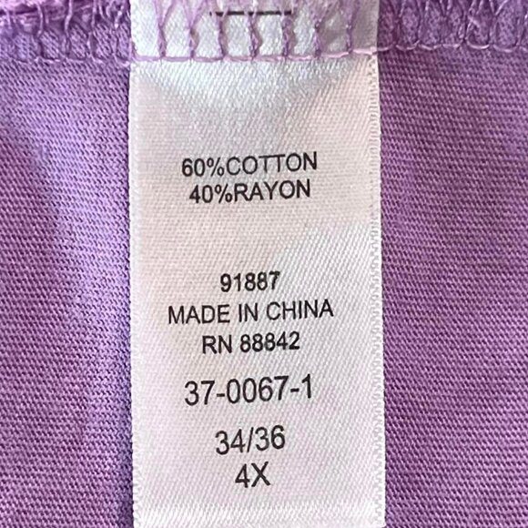 NWOT Size 4X (34/36W) Denim 24/7 Light Purple Pull Over Tunic - Picture 8 of 10